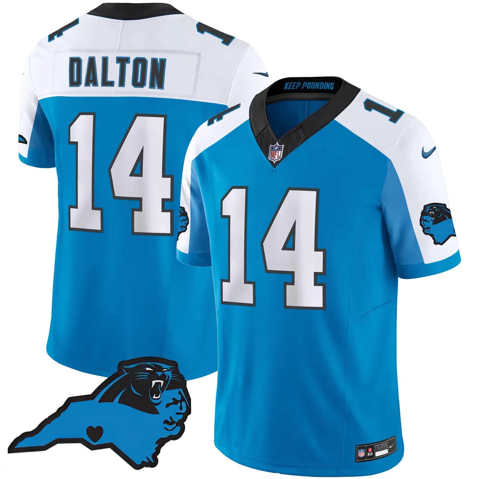 Men Carolina Panthers #14 Dalton Light Blue 2024 Nike Vapor Limited NFL Jersey